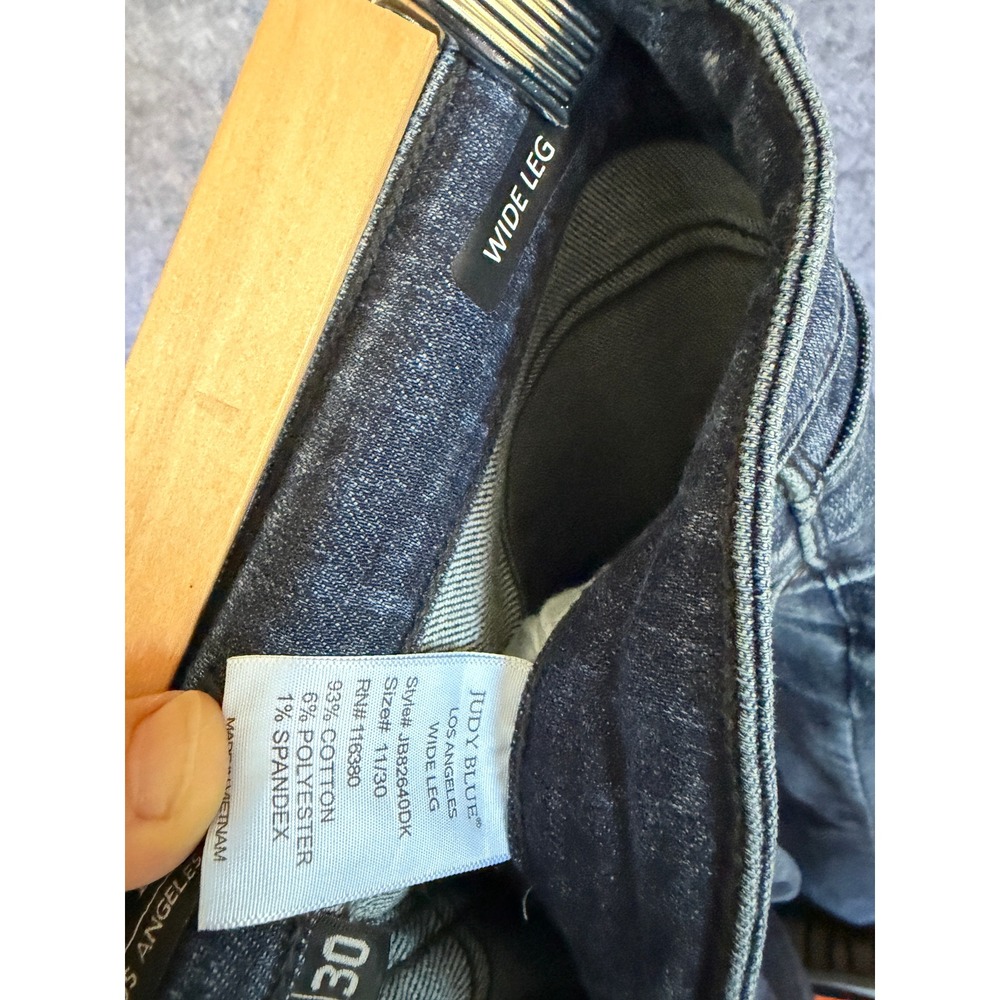 Judy Blue Dark Wash Wide Leg Jeans - Picture 11 of 11